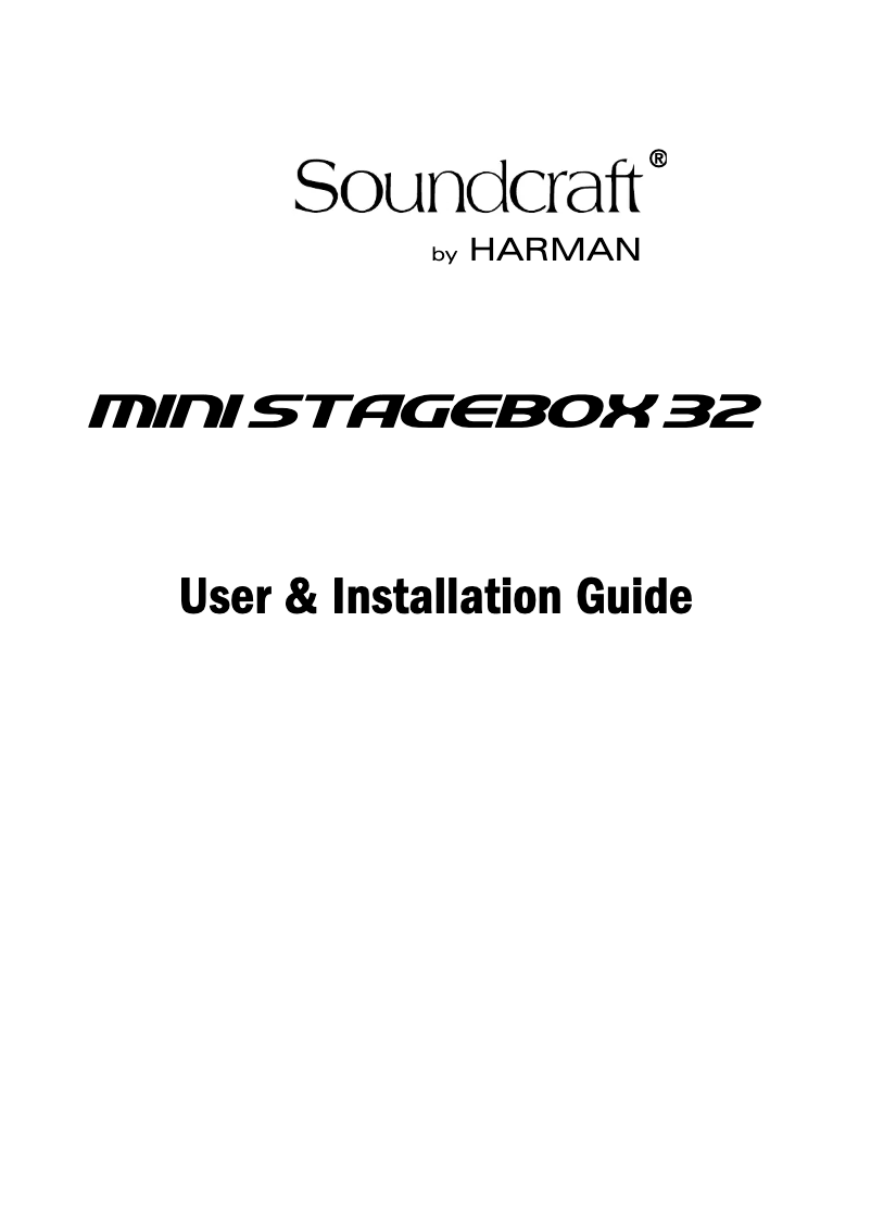 First page image of the manual for Mini Stagebox 16R