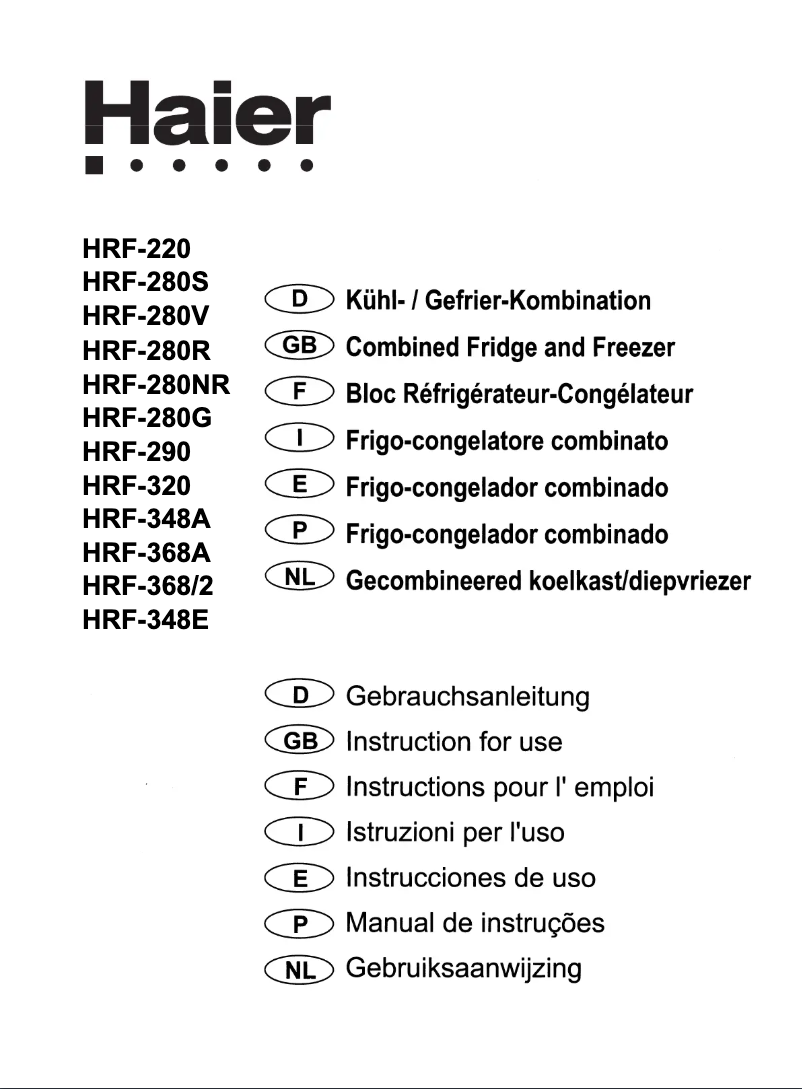 First page image of the manual for HRF-320