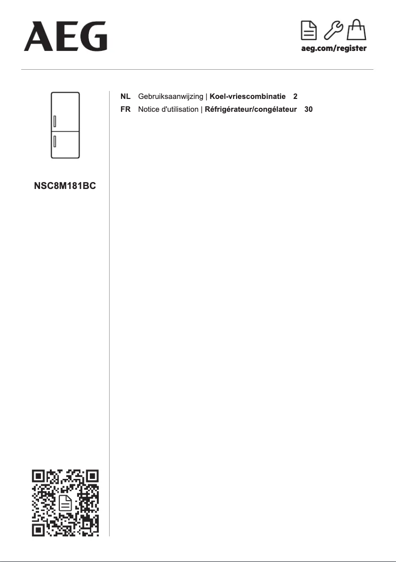 Page 1 of the manual User Manual AEG NSC8M181BC