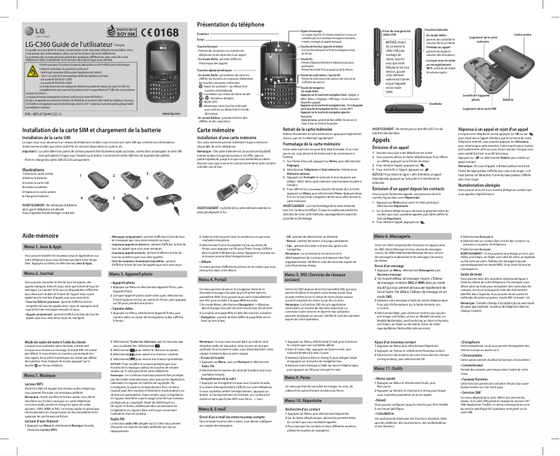 Page 1 of the manual User Manual LG C360
