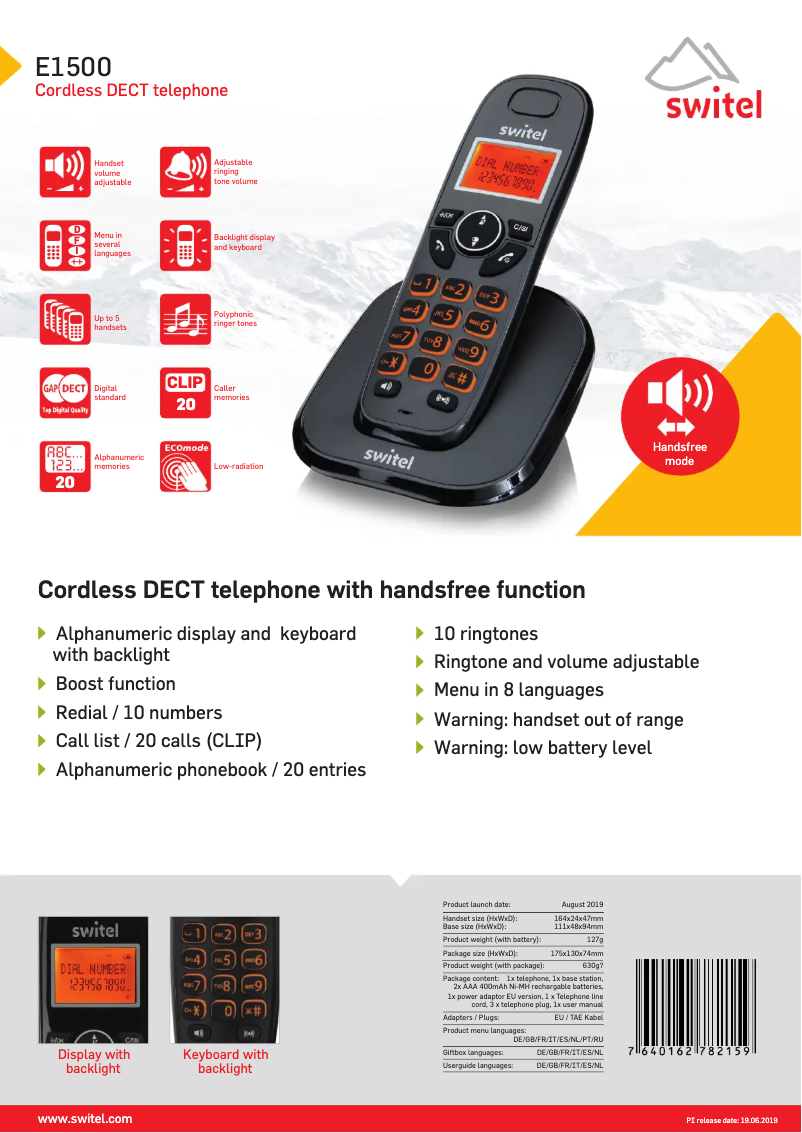 First page image of the manual for E1500