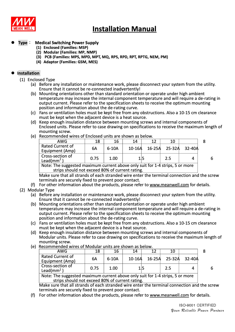 First page image of the manual for RPT-6003