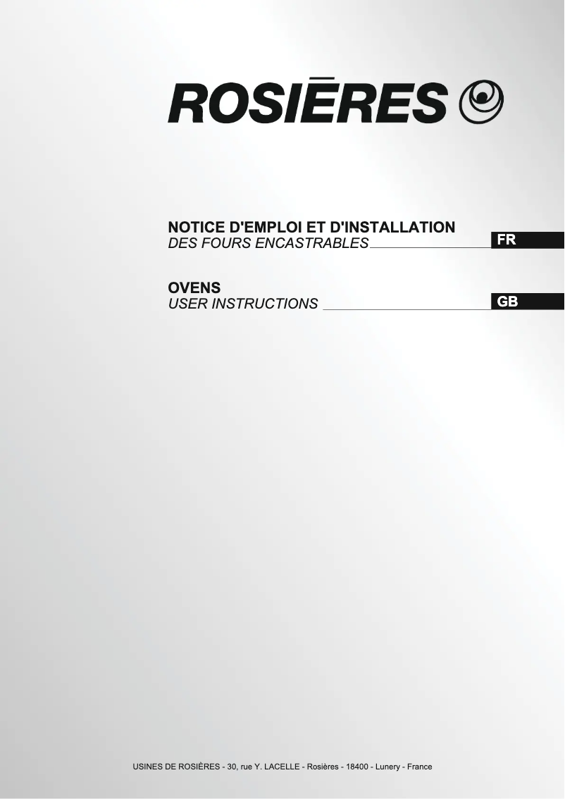 First page image of the manual for RFA 65 IN