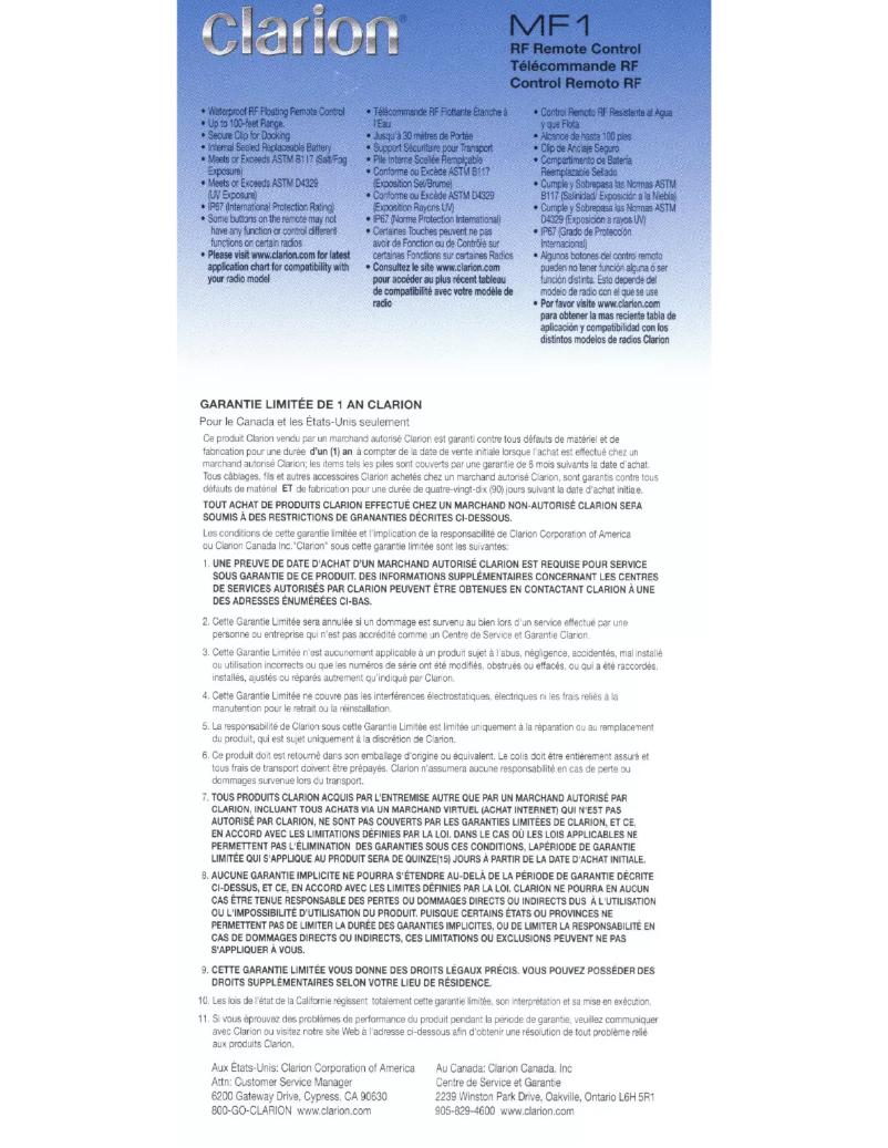 Image de la première page du manuel de l'appareil MF1