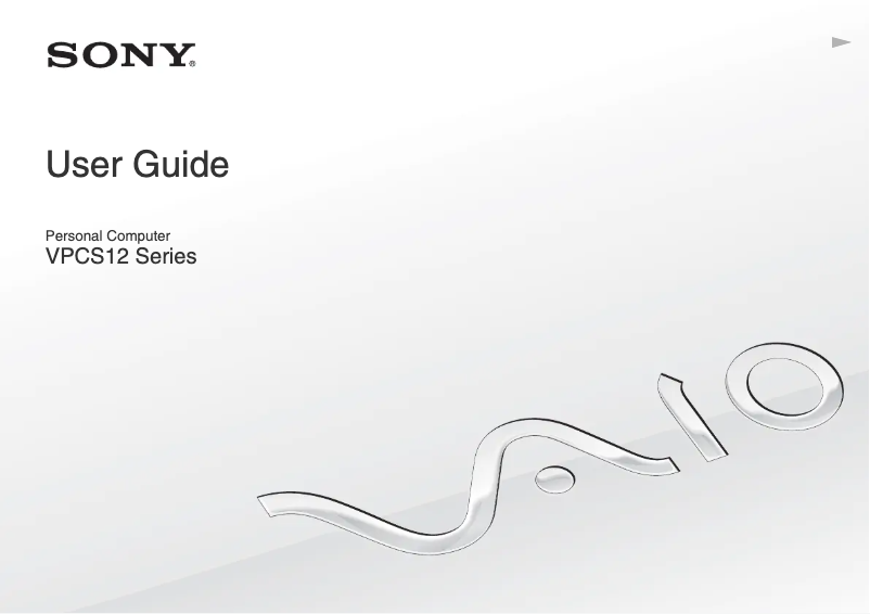 First page image of the manual for Vaio VPCS12B7E