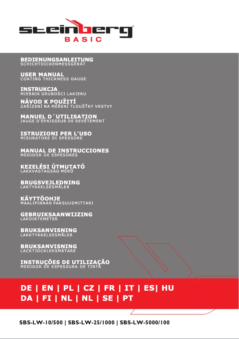 Page 1 of the manual User Manual Steinberg SBS-LW-10/500
