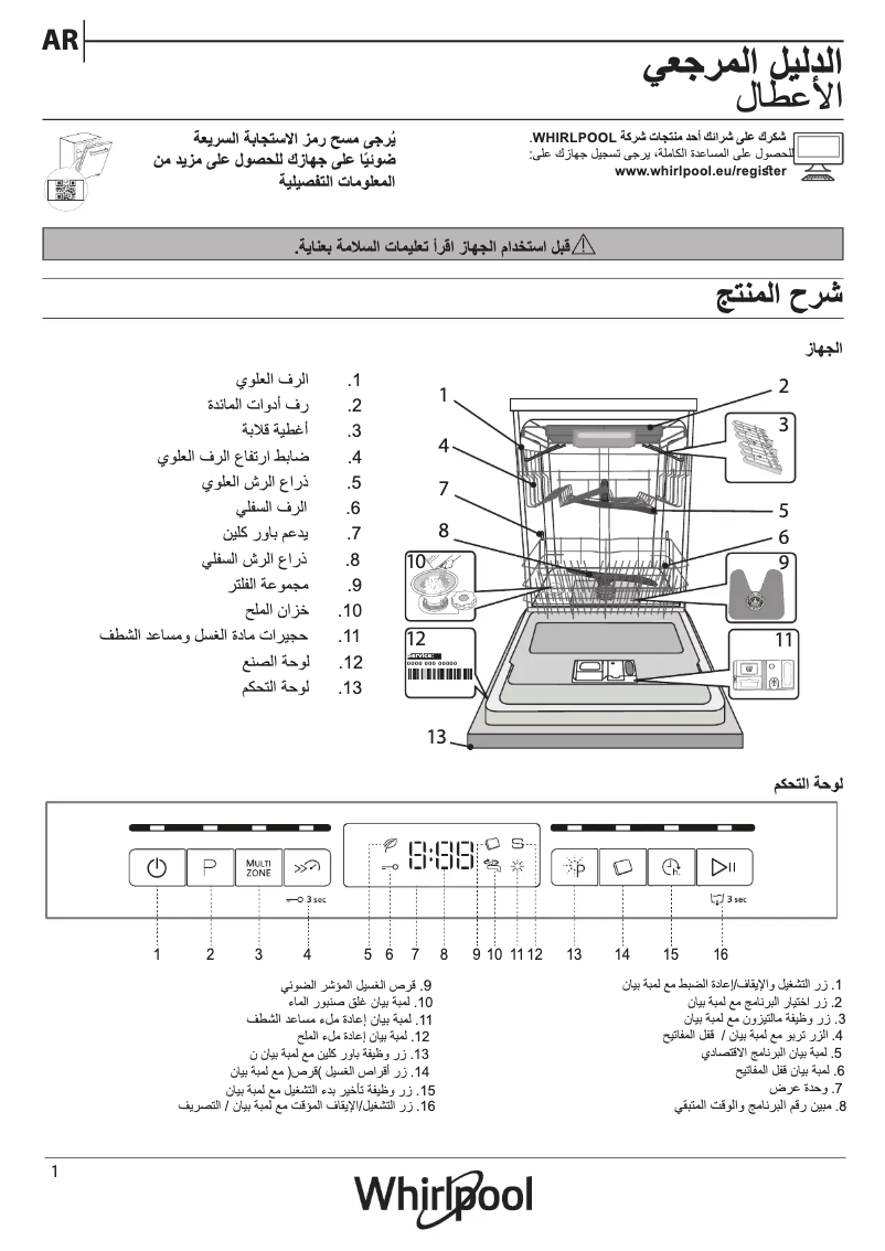 Page 1 of the manual User Manual Whirlpool WFO 3O41 PL X