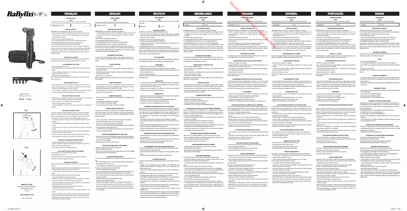 Page 1 of the manual User Manual BaByliss T885E