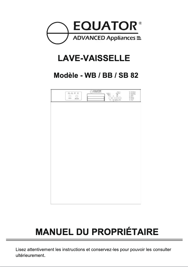 Page 1 of the manual User Manual Equator SB 82