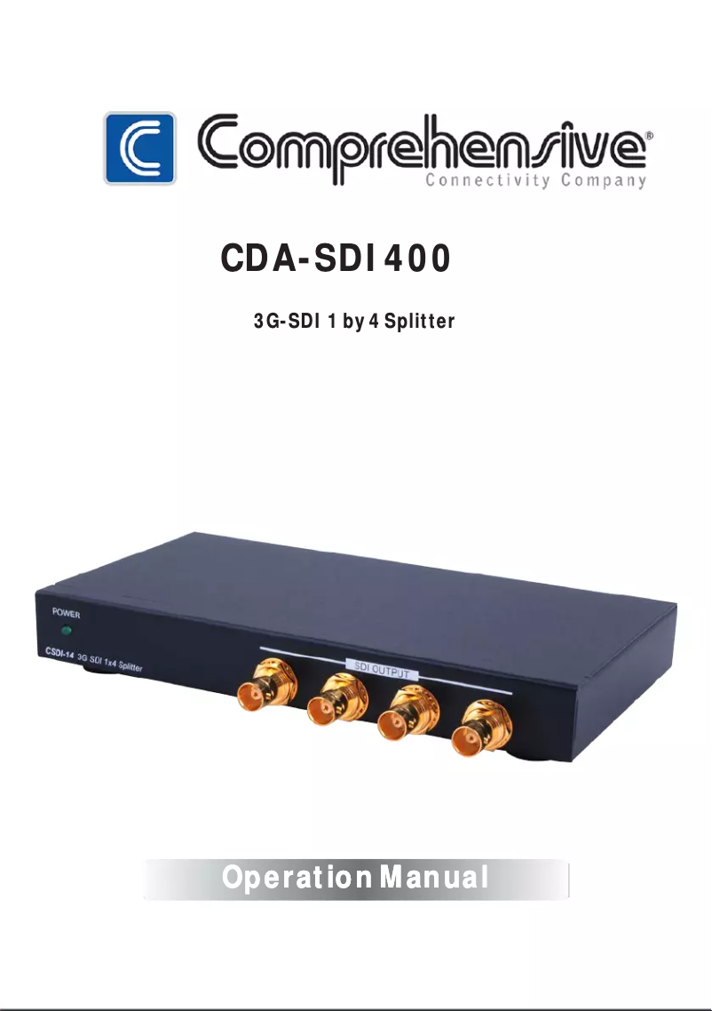 First page image of the manual for CDA-SDI400