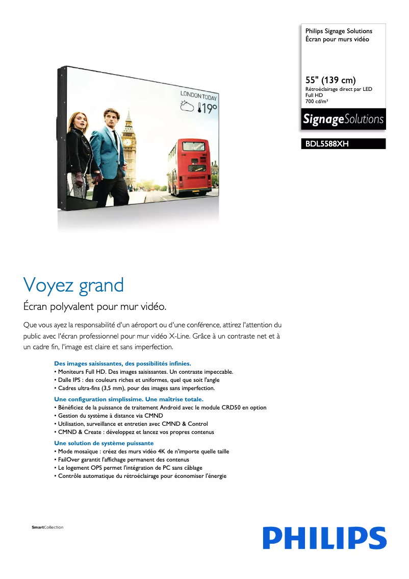 First page image of the manual for Signage Solutions BDL5588XH