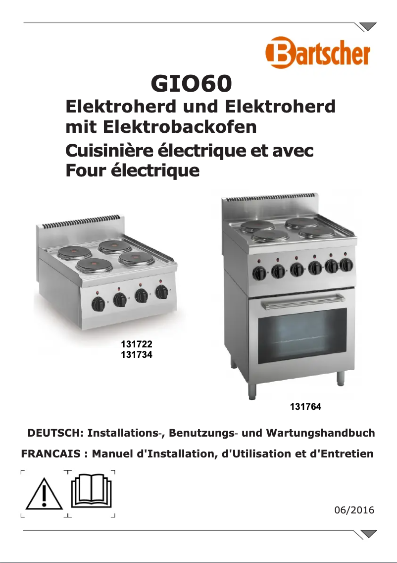 Page 1 of the manual User Manual Bartscher 131764