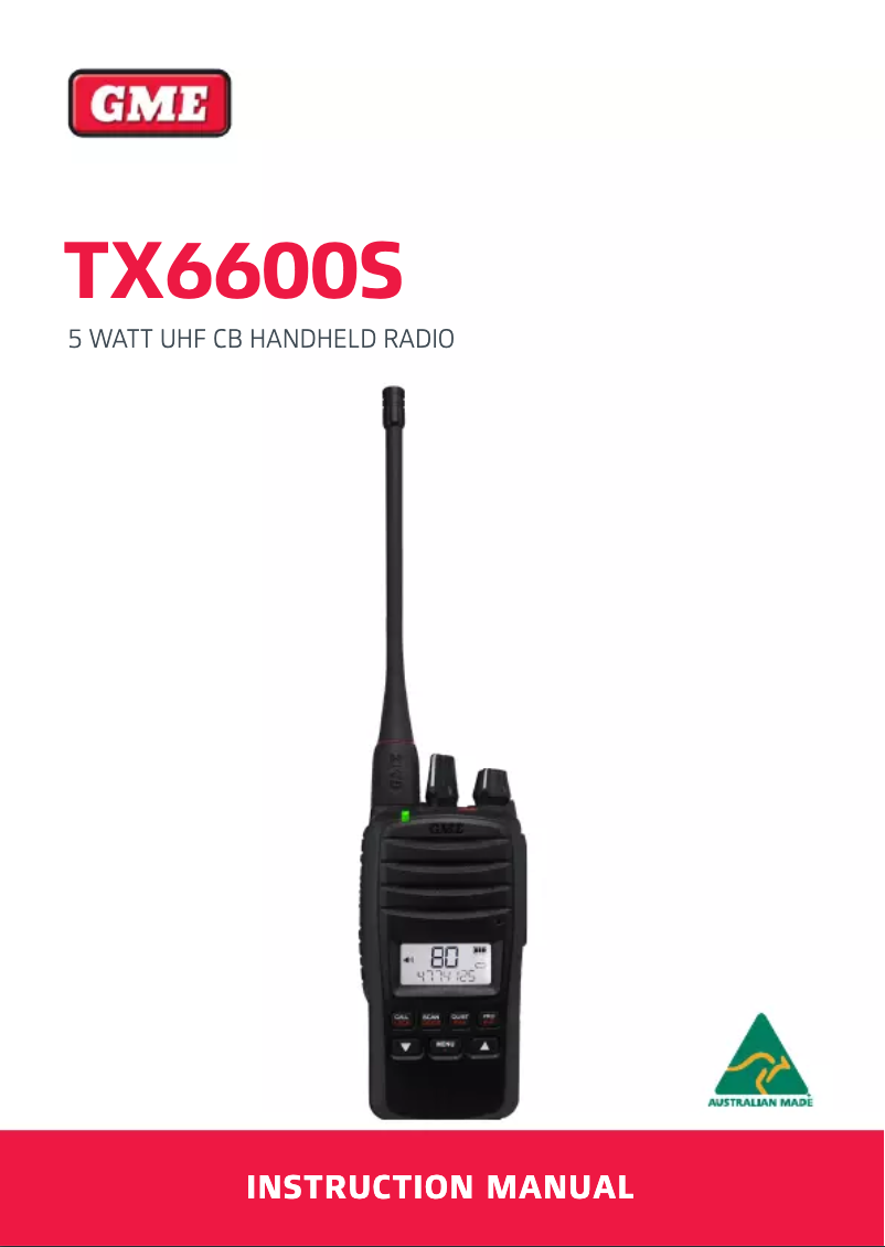 Page 1 of the manual User Manual GME TX6600S