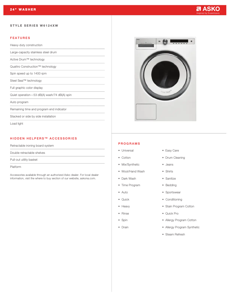 First page image of the manual for W6124X.W