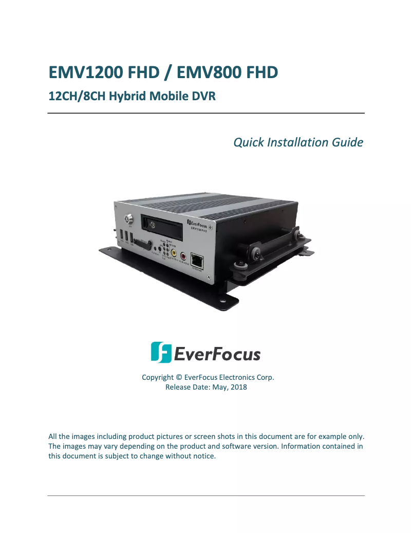 Page 1 of the manual User Manual EverFocus EMV800FHD