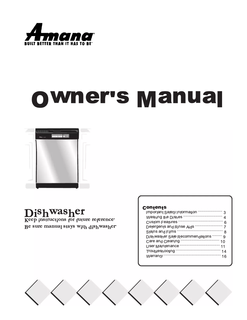 First page image of the manual for ADW650RAC