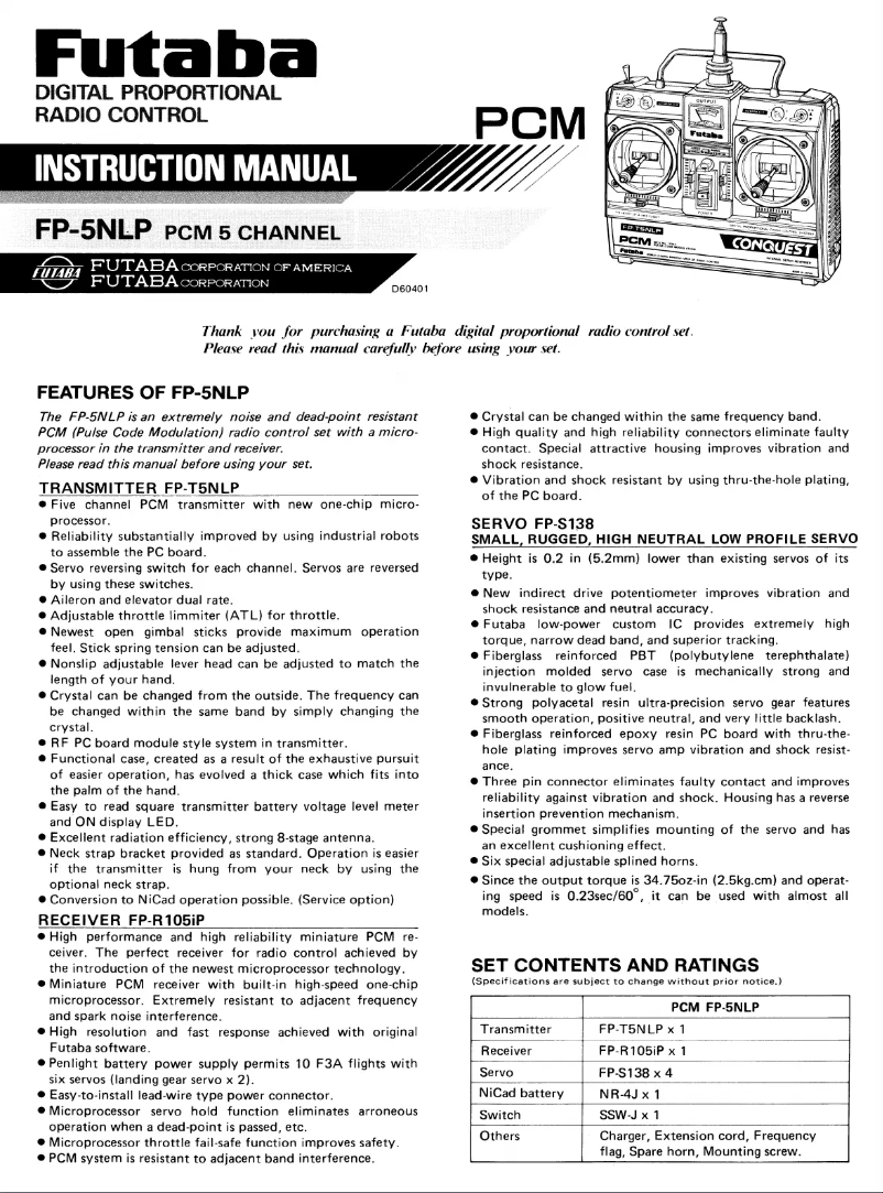 Page 1 of the manual User Manual Futaba FP5NLP