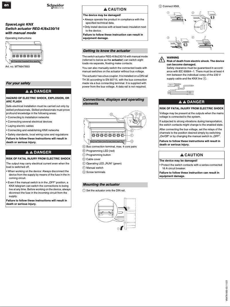 First page image of the manual for MTN647893