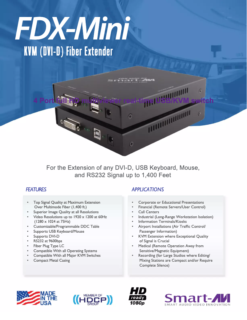 First page image of the manual for FDX-Mini