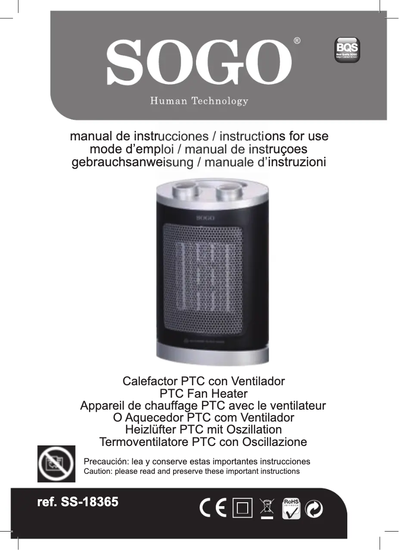 First page image of the manual for SS-18365