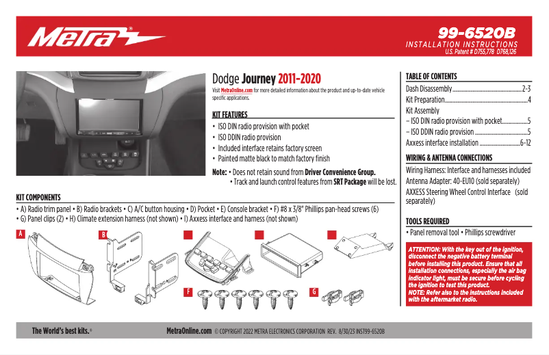 First page image of the manual for 99-6520B