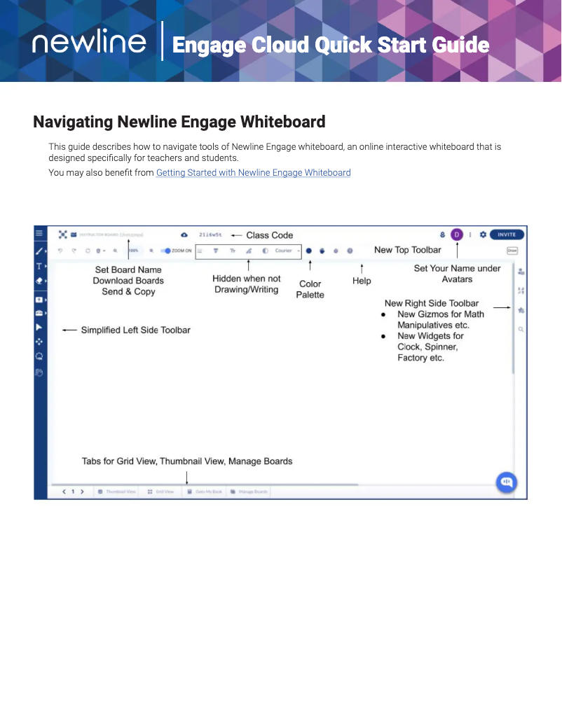 Page 1 of the manual User Manual Newline Engage Cloud