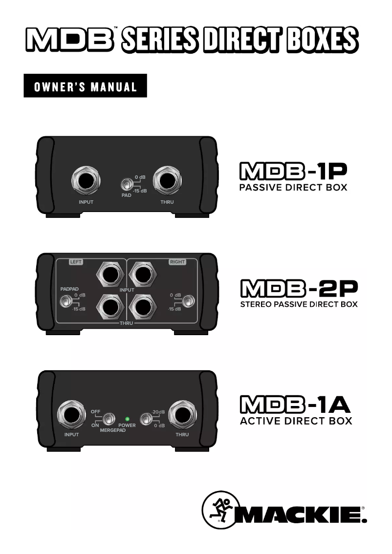 First page image of the manual for MDB-1A