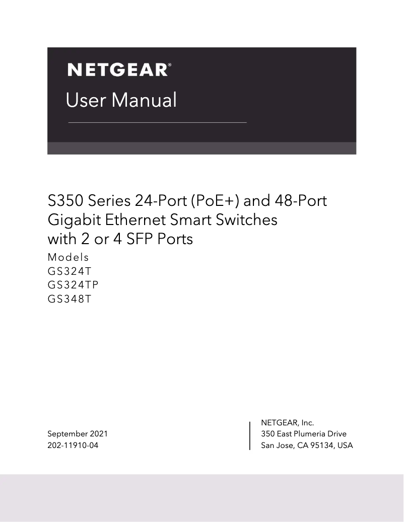 First page image of the manual for GS324TP