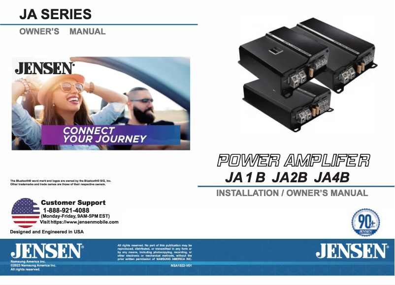 Page 1 of the manual User Manual Jensen JA2B