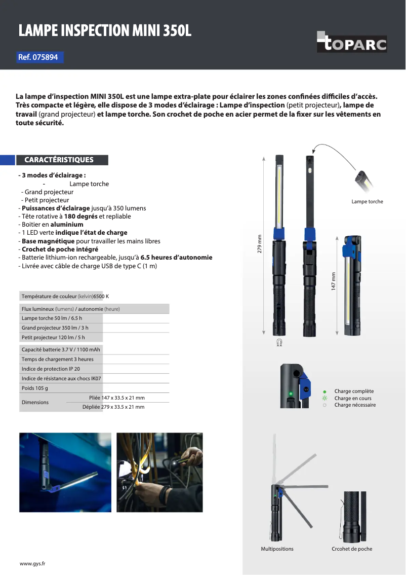 Image de la première page du manuel de l'appareil MINI 350L