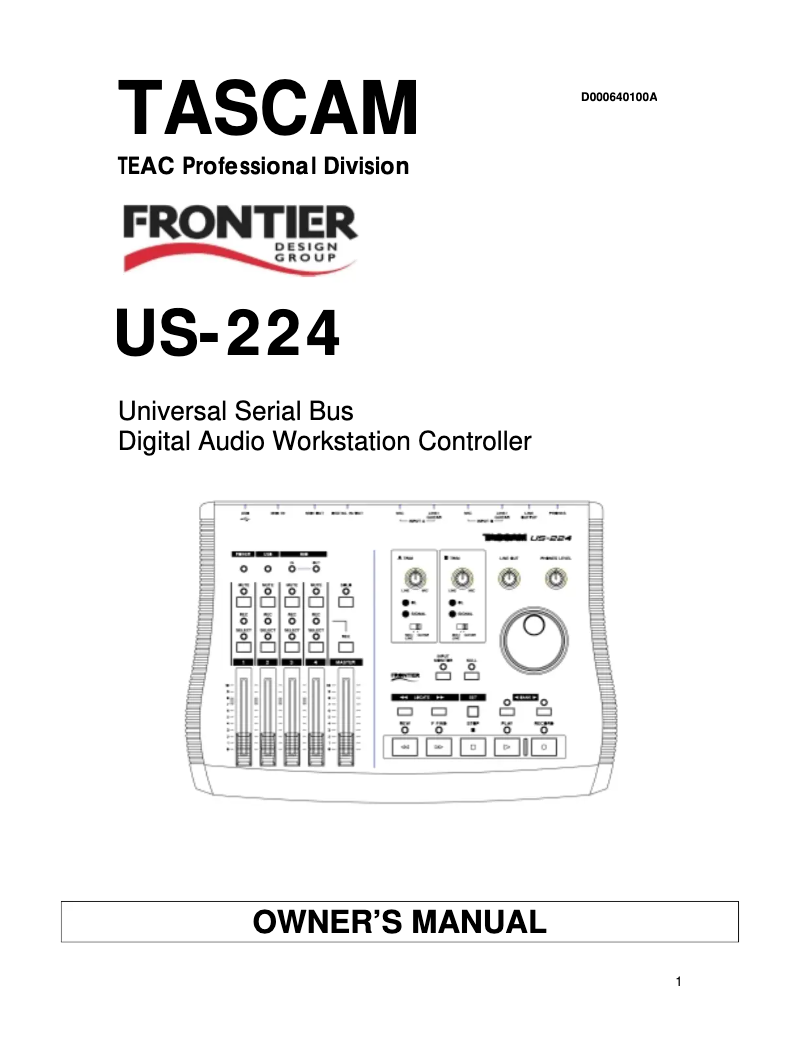 First page image of the manual for US-224