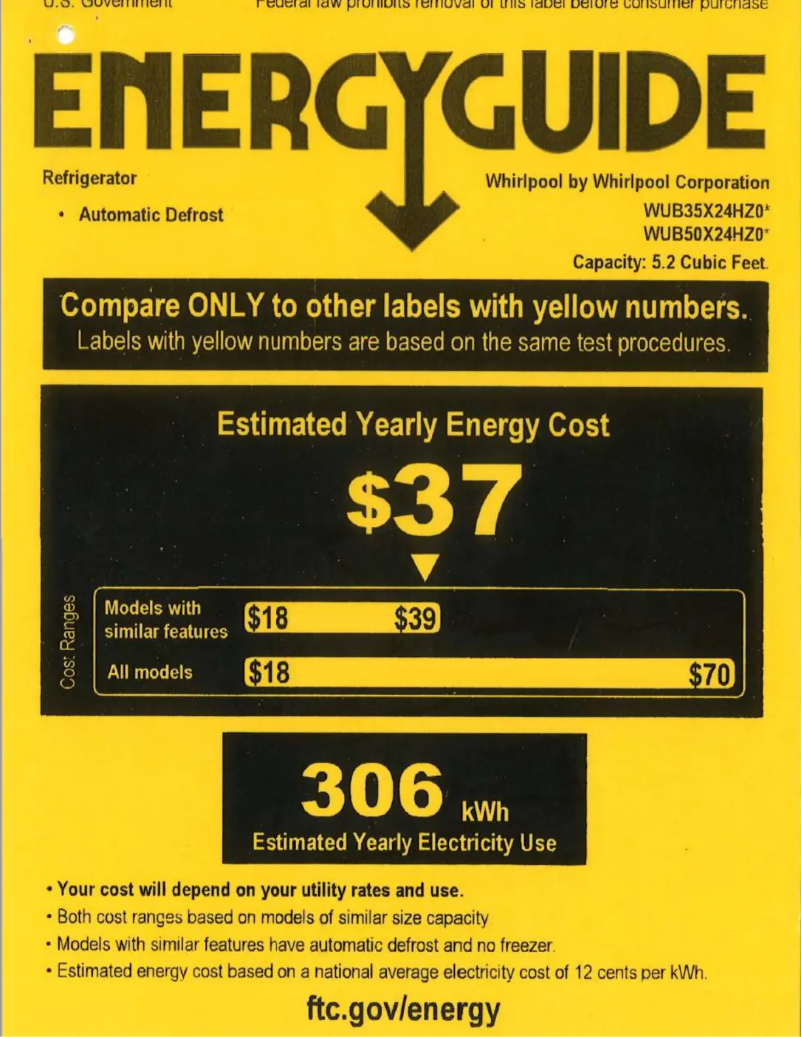 First page image of the manual for WUB35X24HZ
