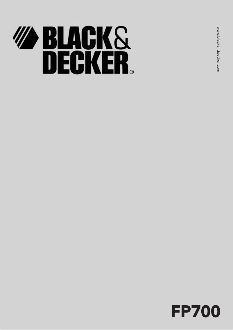 Page 1 of the manual User Manual Black & Decker FP700