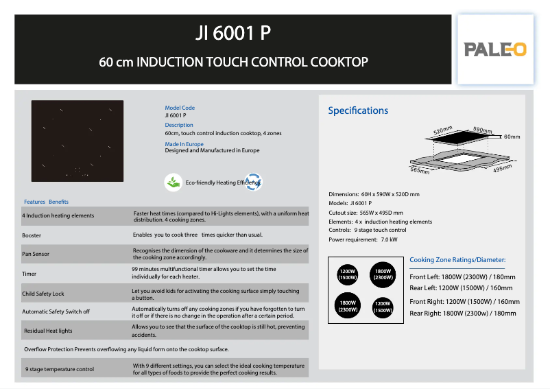 First page image of the manual for JI 6001
