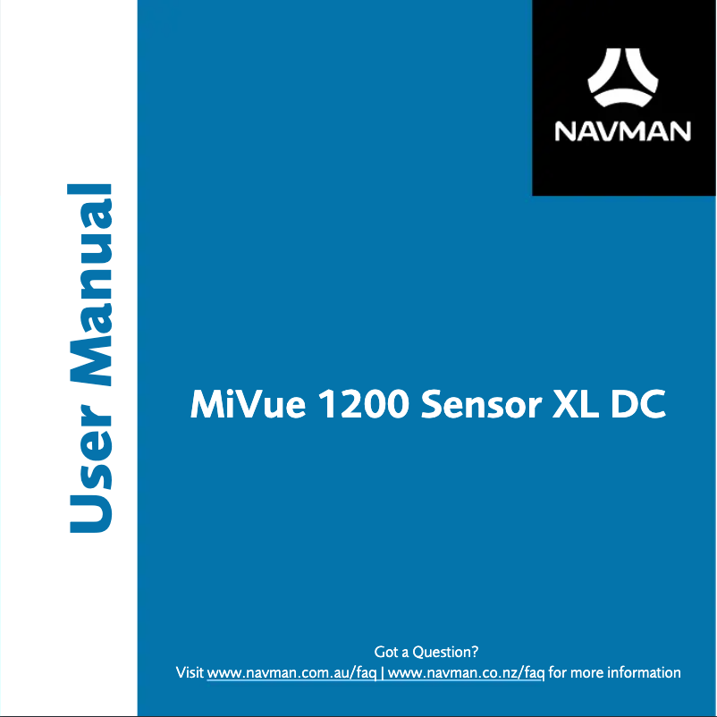 First page image of the manual for MiVue 1200 Sensor XL DC