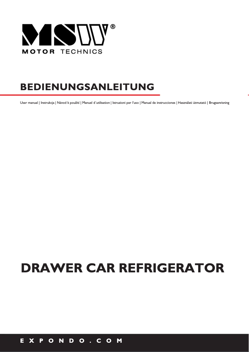 Image de la première page du manuel de l'appareil MSW-CRF-40