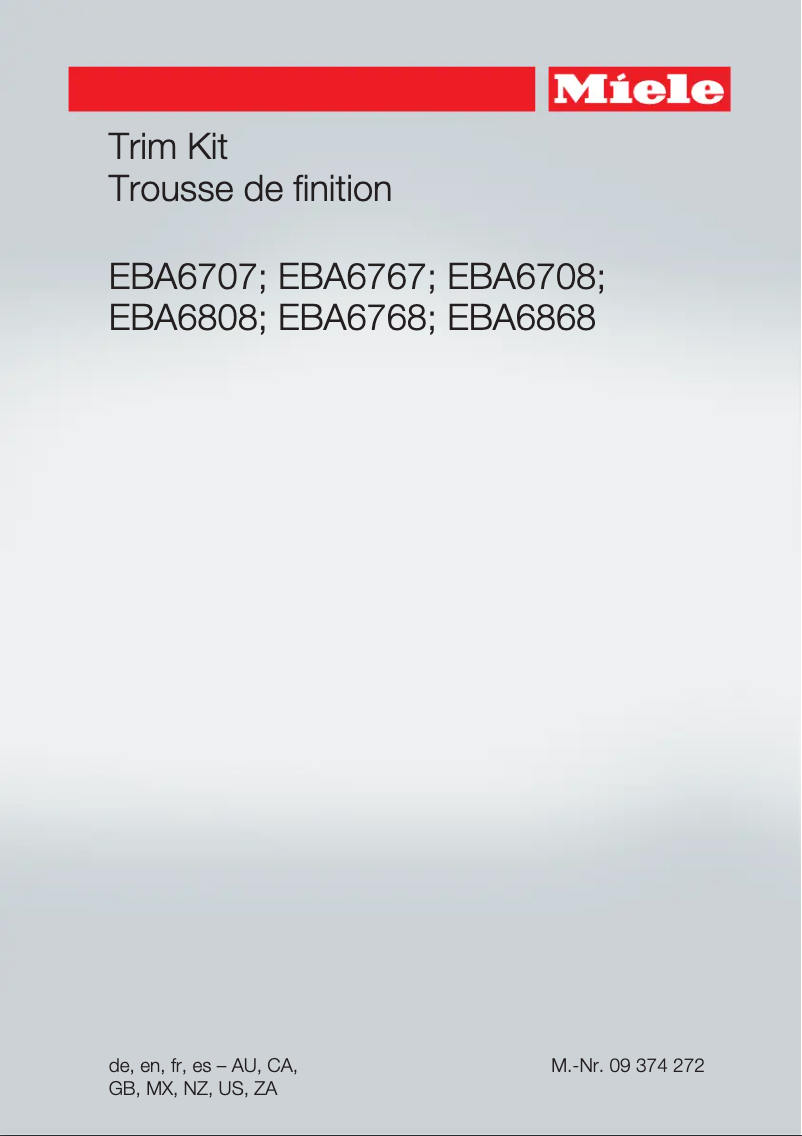 First page image of the manual for EBA6767