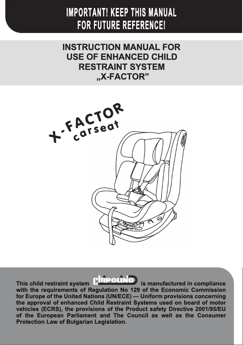 Page 1 of the manual User Manual Chipolino X-Factor
