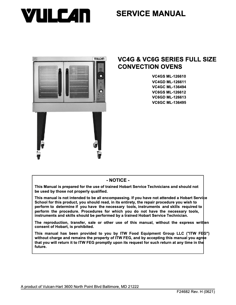 First page image of the manual for VC44GC