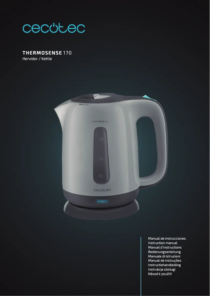 First page image of the manual for ThermoSense 170