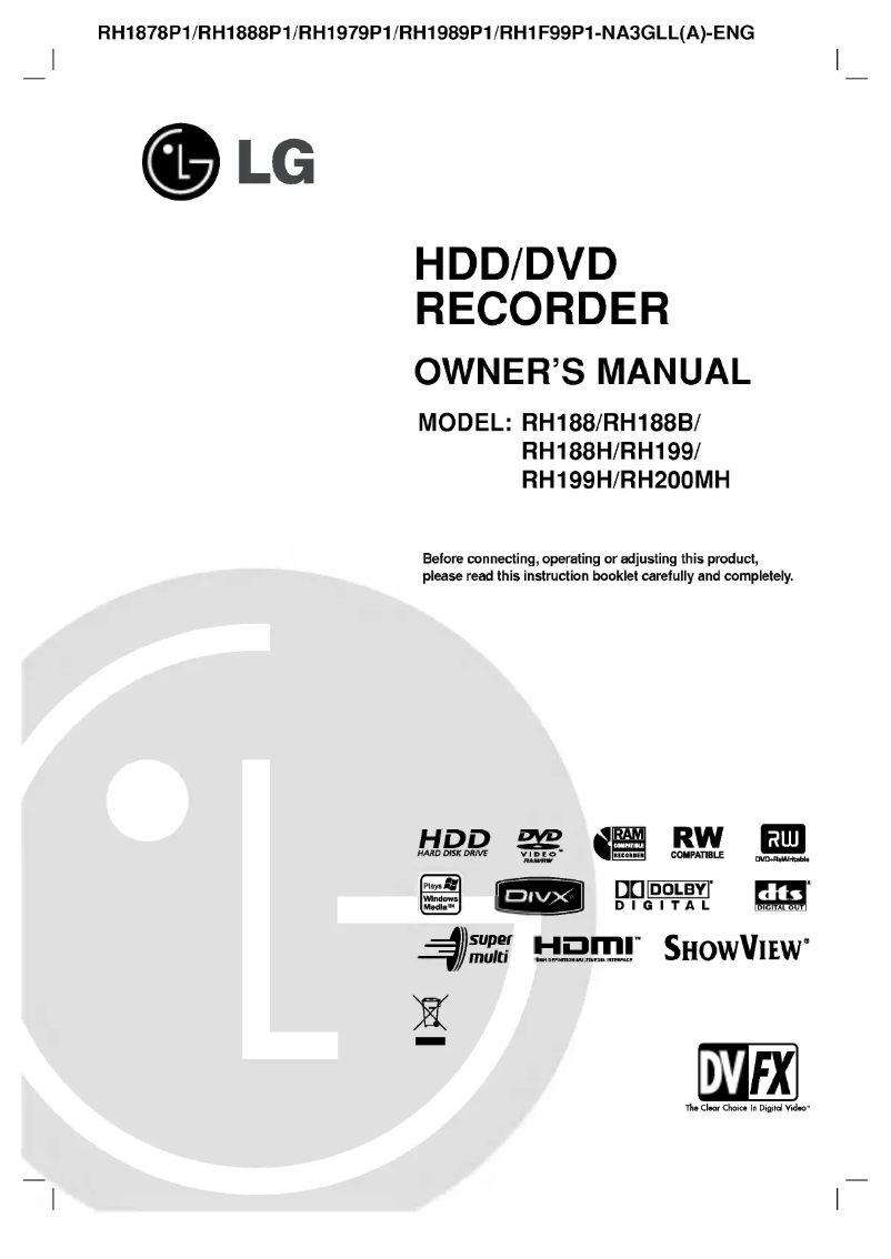 Page 1 of the manual User Manual LG RH1989P1