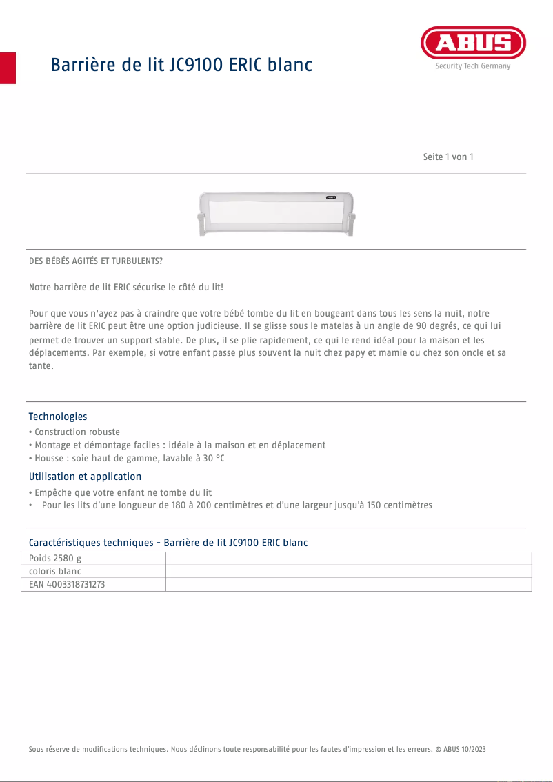 First page image of the manual for JC9100 ERIC