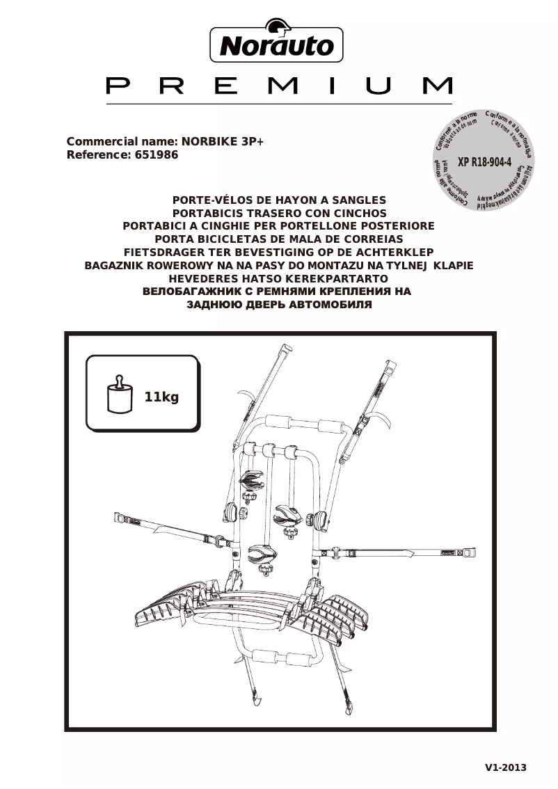 Page 1 of the manual User Manual Norauto Norbike 3P+