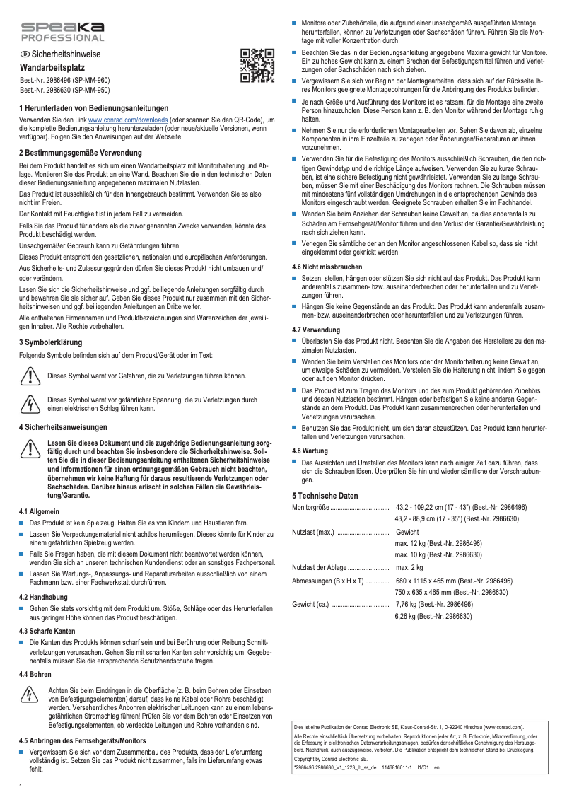 Page 1 of the manual User Manual Speaka SP-MM-950