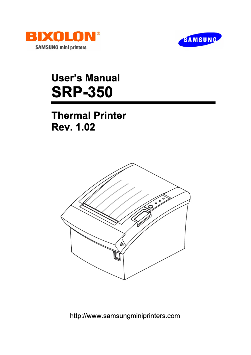 Page 1 of the manual User Manual Samsung SRP-350