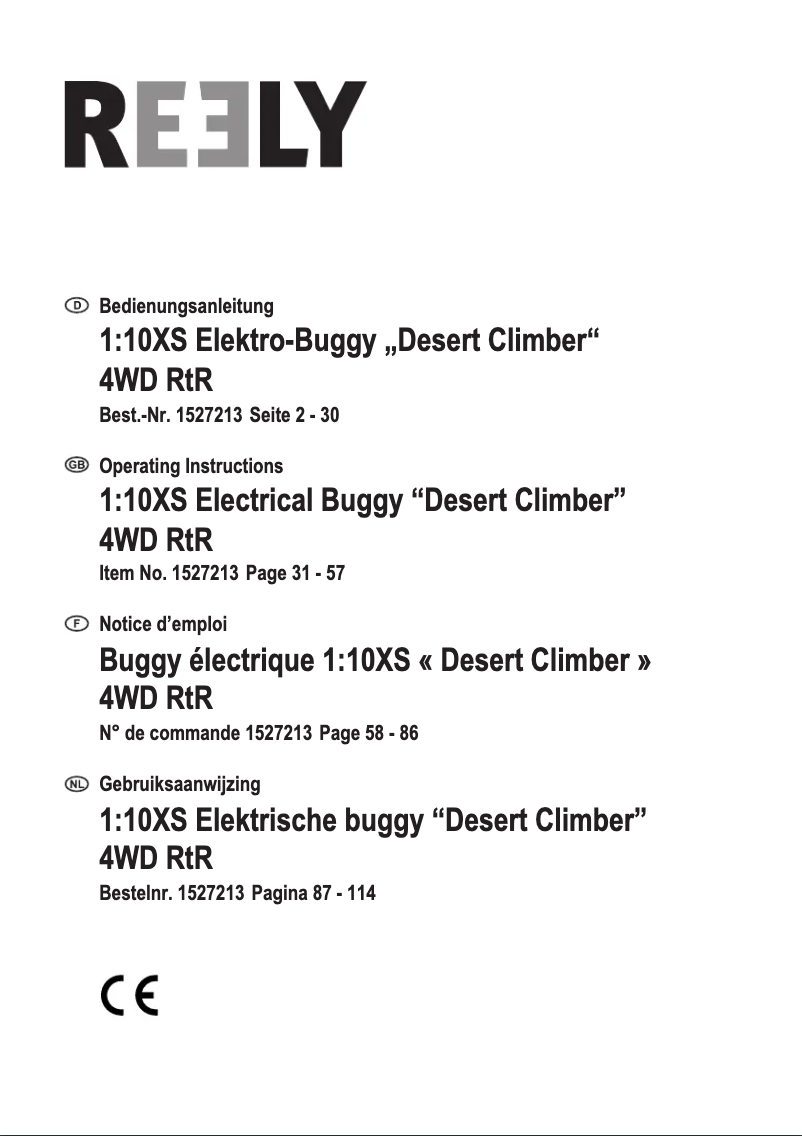 First page image of the manual for Desert Climber