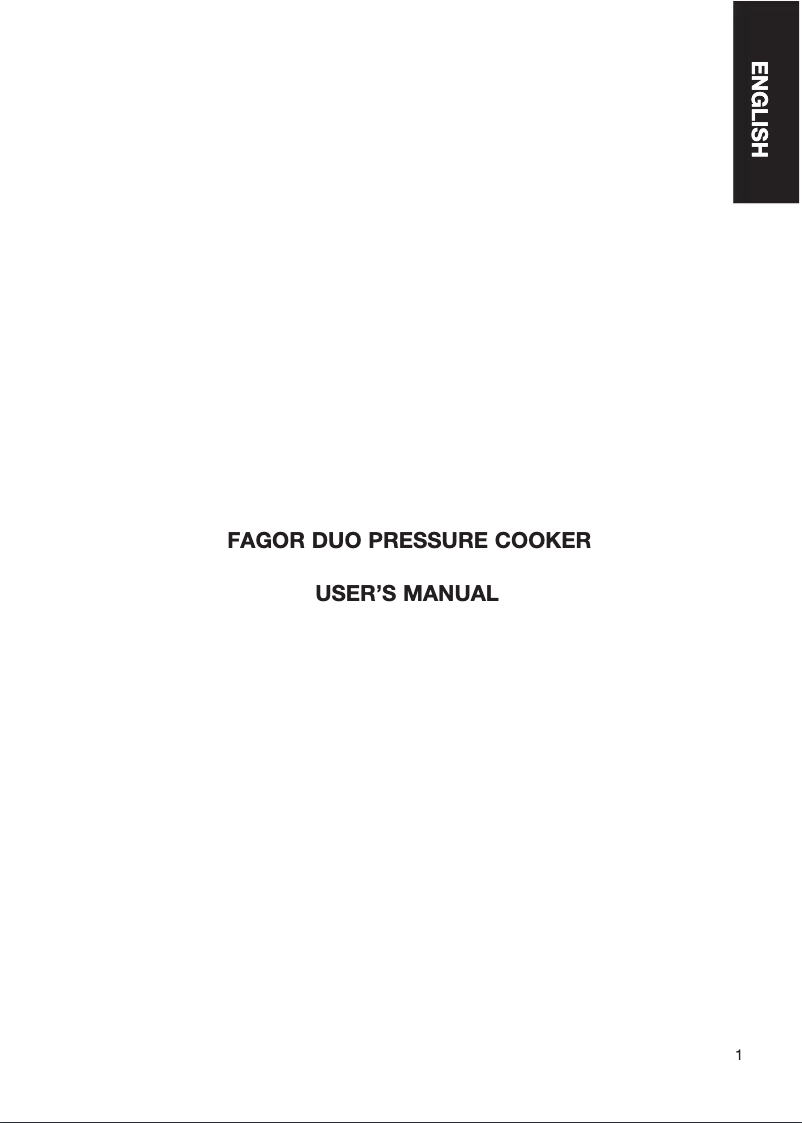 Page 1 of the manual User Manual Fagor Duo