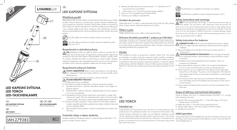 Page 1 of the manual User Manual Livarno Lux IAN 279383