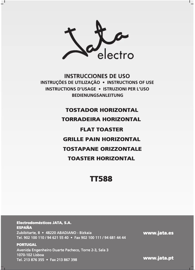 First page image of the manual for TT588