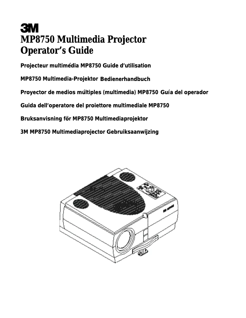 Page 1 of the manual User Manual 3M MP8750